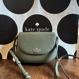 Kate Spade Leila Mini Flap Pebble Leather Crossbody Purse - Enchanted Green